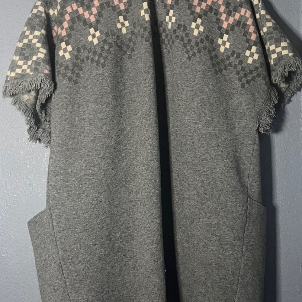 THML Fringe Trim Open Cardigan Sweater Women’s Large Oversized Cozy Slouchy - Picture 7 of 10